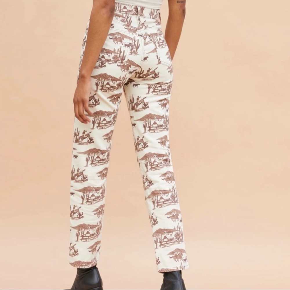 Reformation Sonora Cowboy Printed Jean, Desert Sand, Size 26 🤠🐎🤠